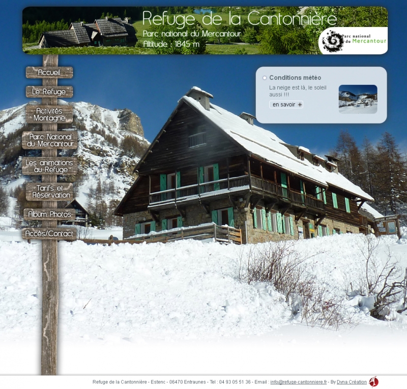 Dyna Création vous présente le nouveau site du refuge de la Cantonniere